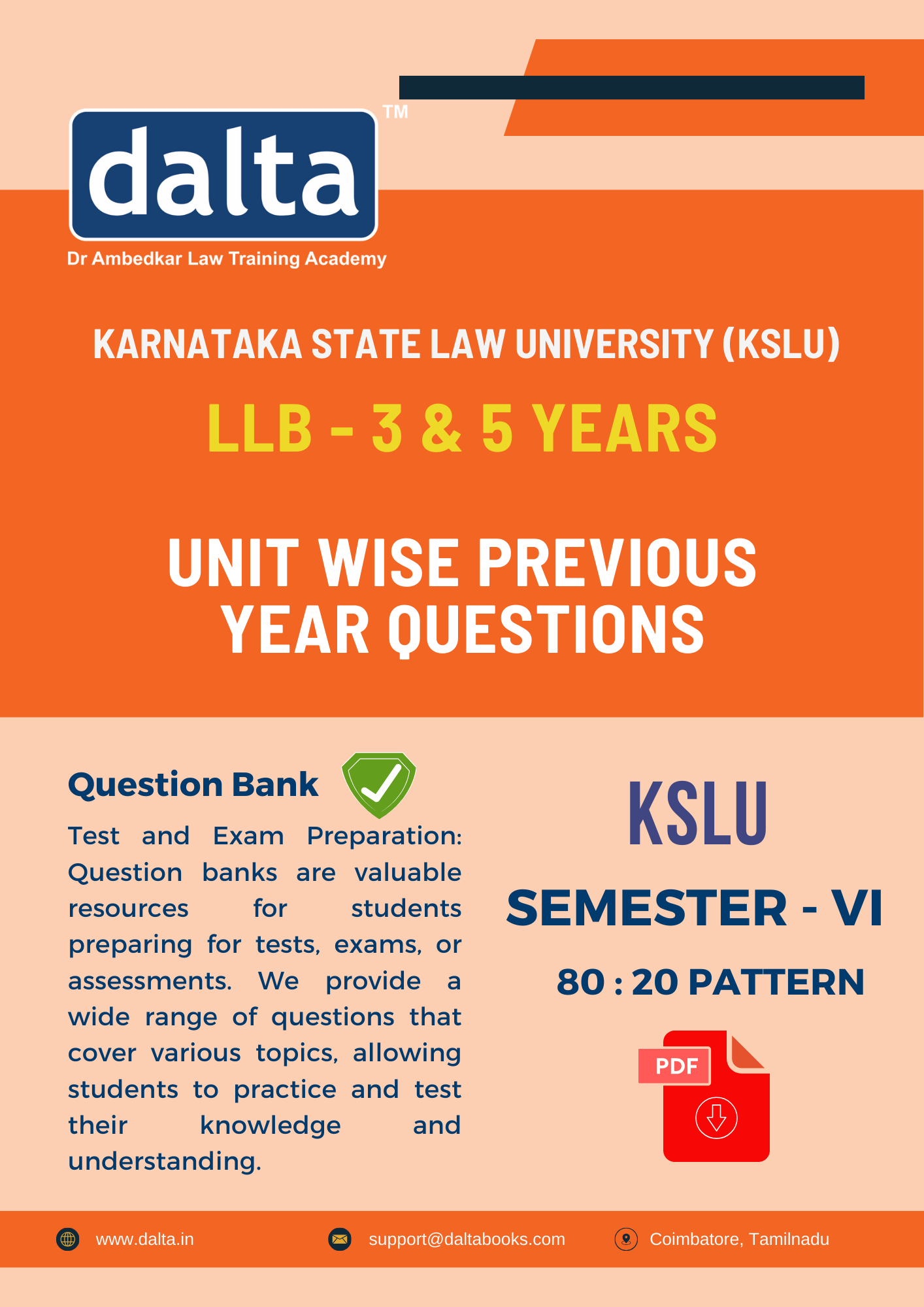 Semester-VI Kslu Unit Wise Questions 80:20